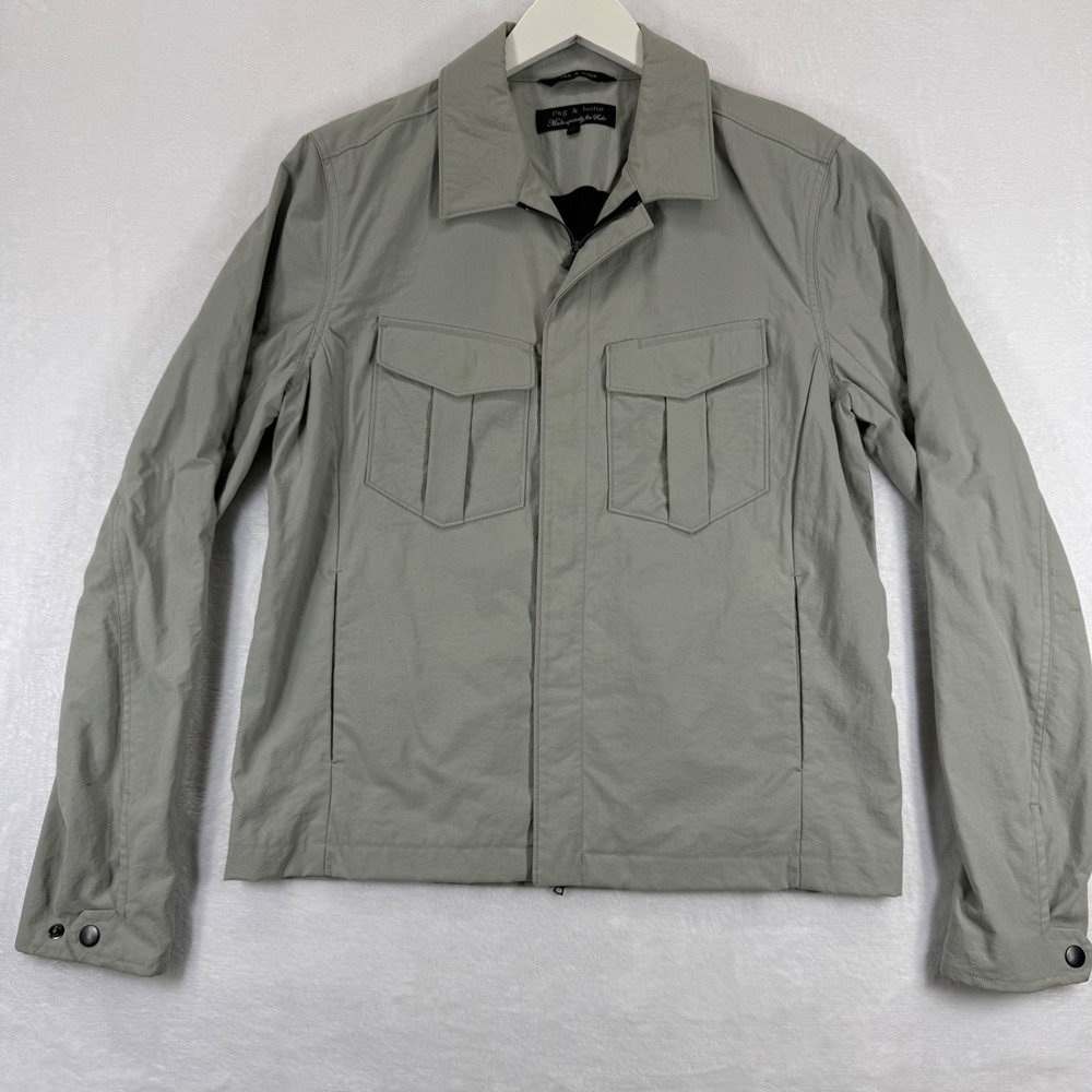 Rag &ā Bone Sage Green Nylon Field Utility Jacket Made for Saks Womens Medium